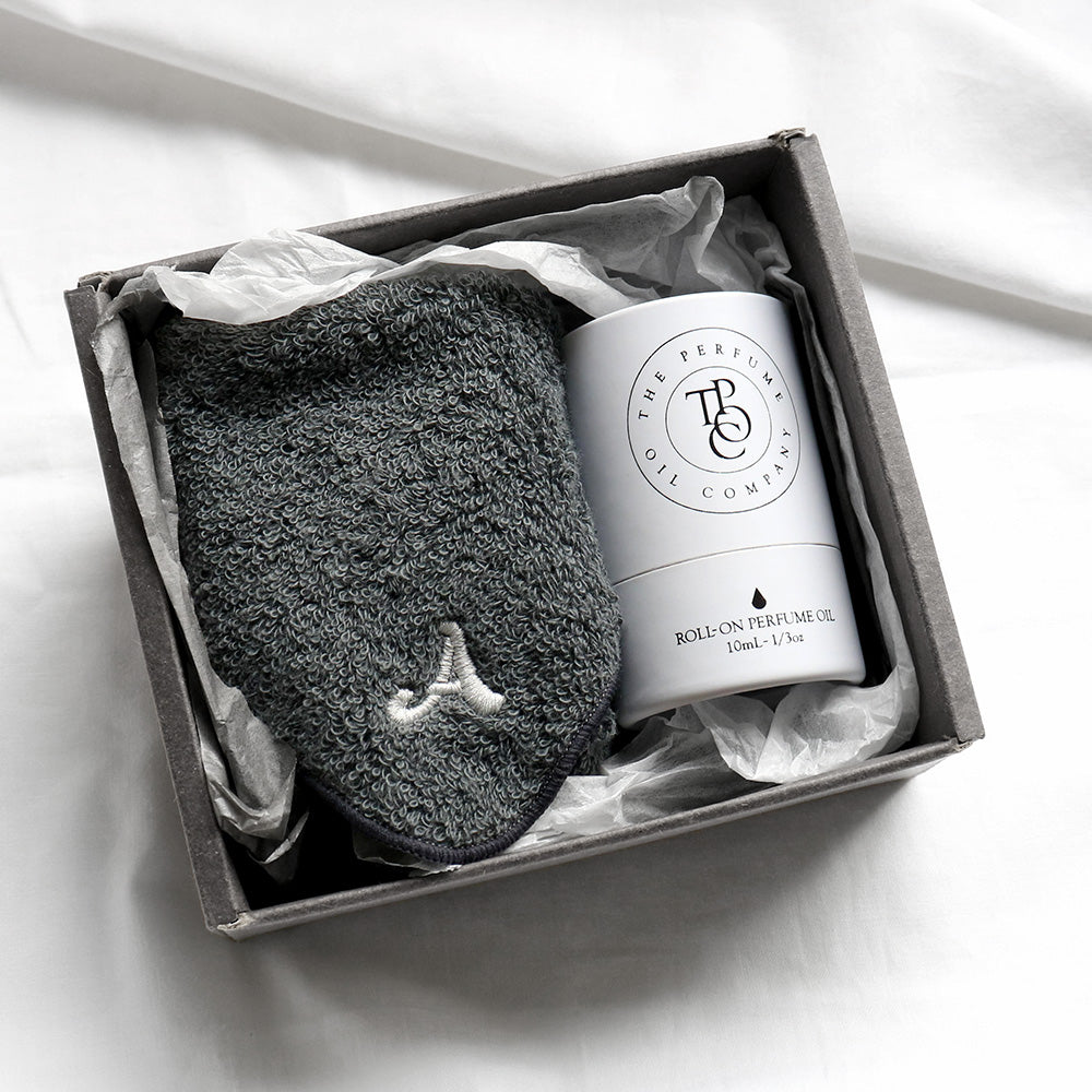 パフュームオイル 10ml + タオルハンカチ クラシックグレー / Premium Gift Set