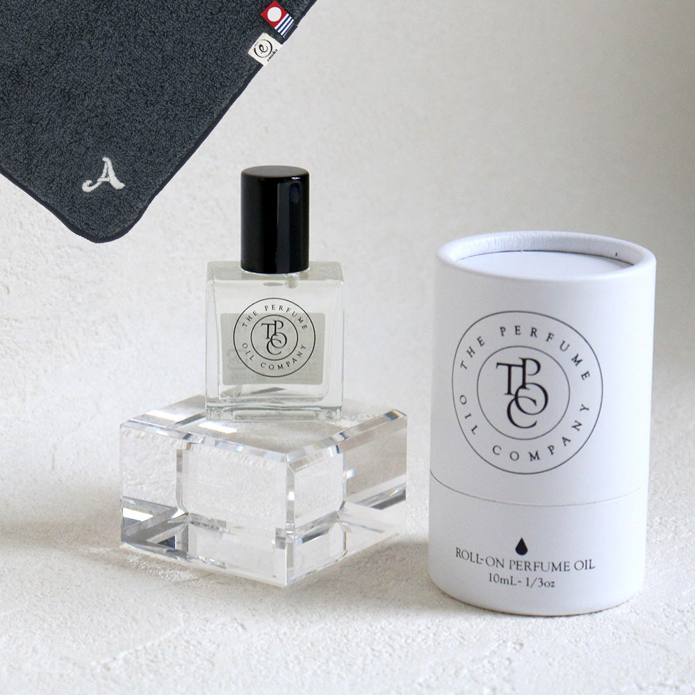 パフュームオイル 10ml + タオルハンカチ クラシックグレー / Premium Gift Set
