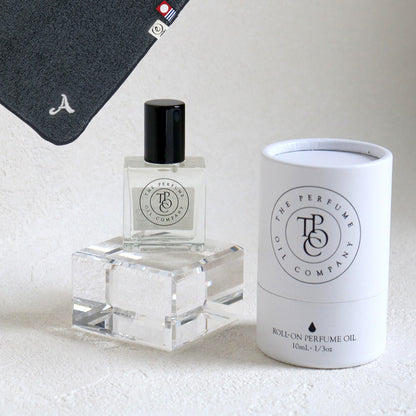 パフュームオイル 10ml + タオルハンカチ クラシックグレー / Premium Gift Set