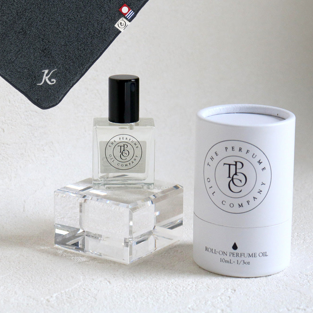パフュームオイル 10ml + タオルハンカチ クラシックグレー / Premium Gift Set