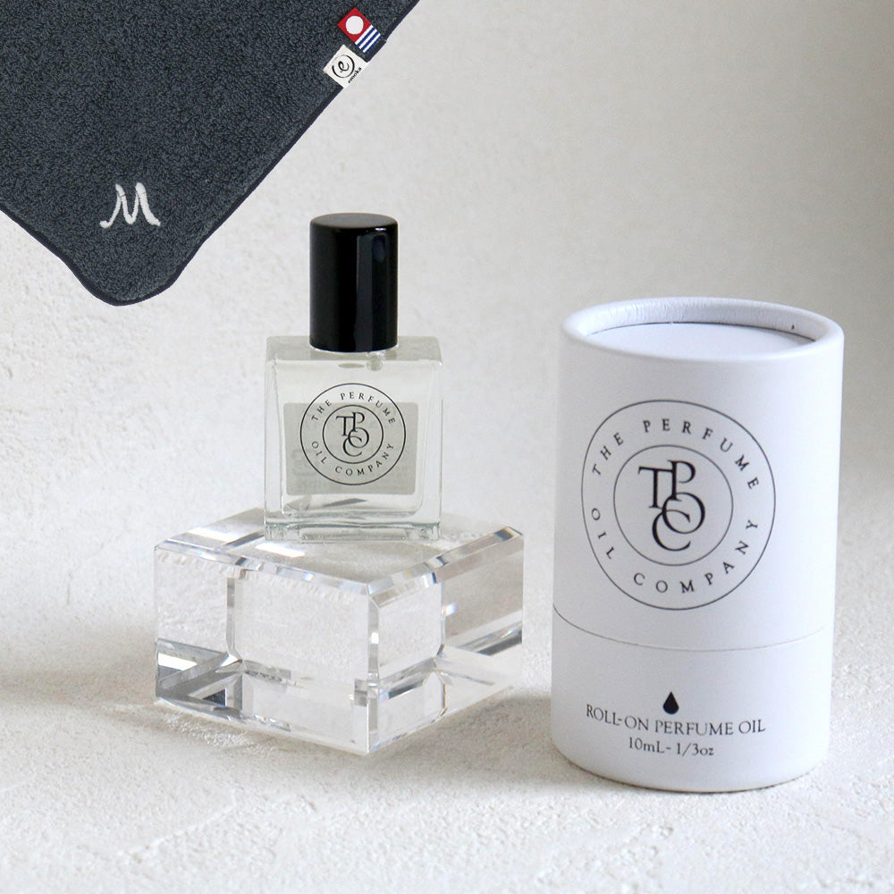 パフュームオイル 10ml + タオルハンカチ クラシックグレー / Premium Gift Set