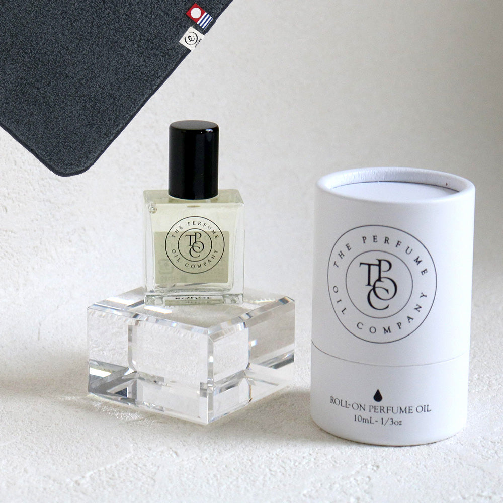 パフュームオイル 10ml + タオルハンカチ クラシックグレー / Premium Gift Set
