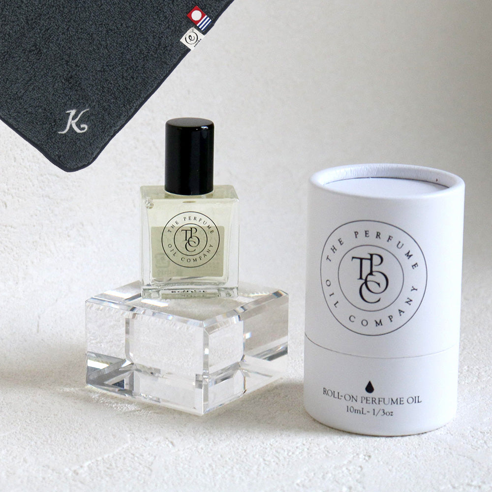 パフュームオイル 10ml + タオルハンカチ クラシックグレー / Premium Gift Set