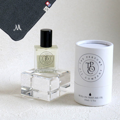 パフュームオイル 10ml + タオルハンカチ クラシックグレー / Premium Gift Set