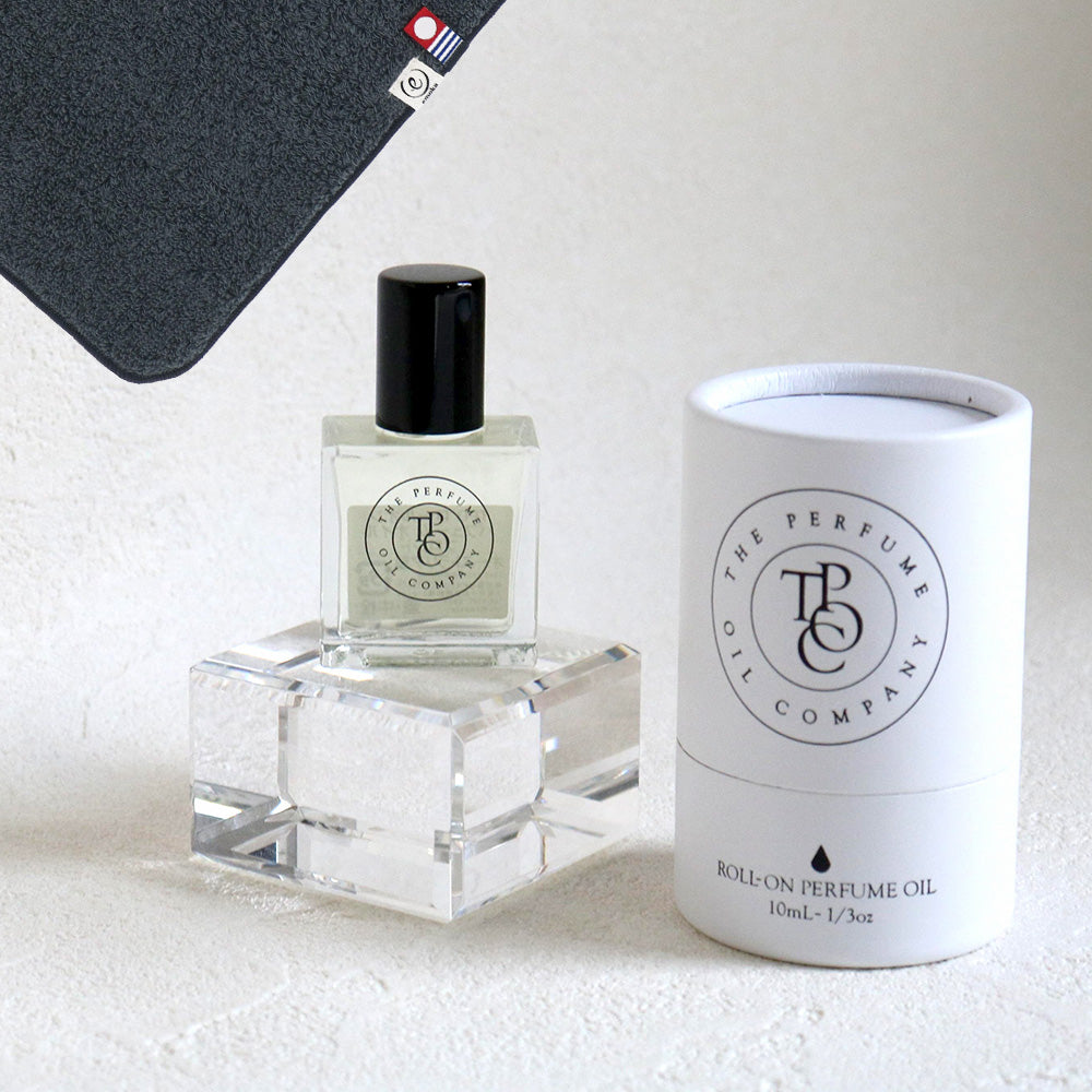 パフュームオイル 10ml + タオルハンカチ クラシックグレー / Premium Gift Set