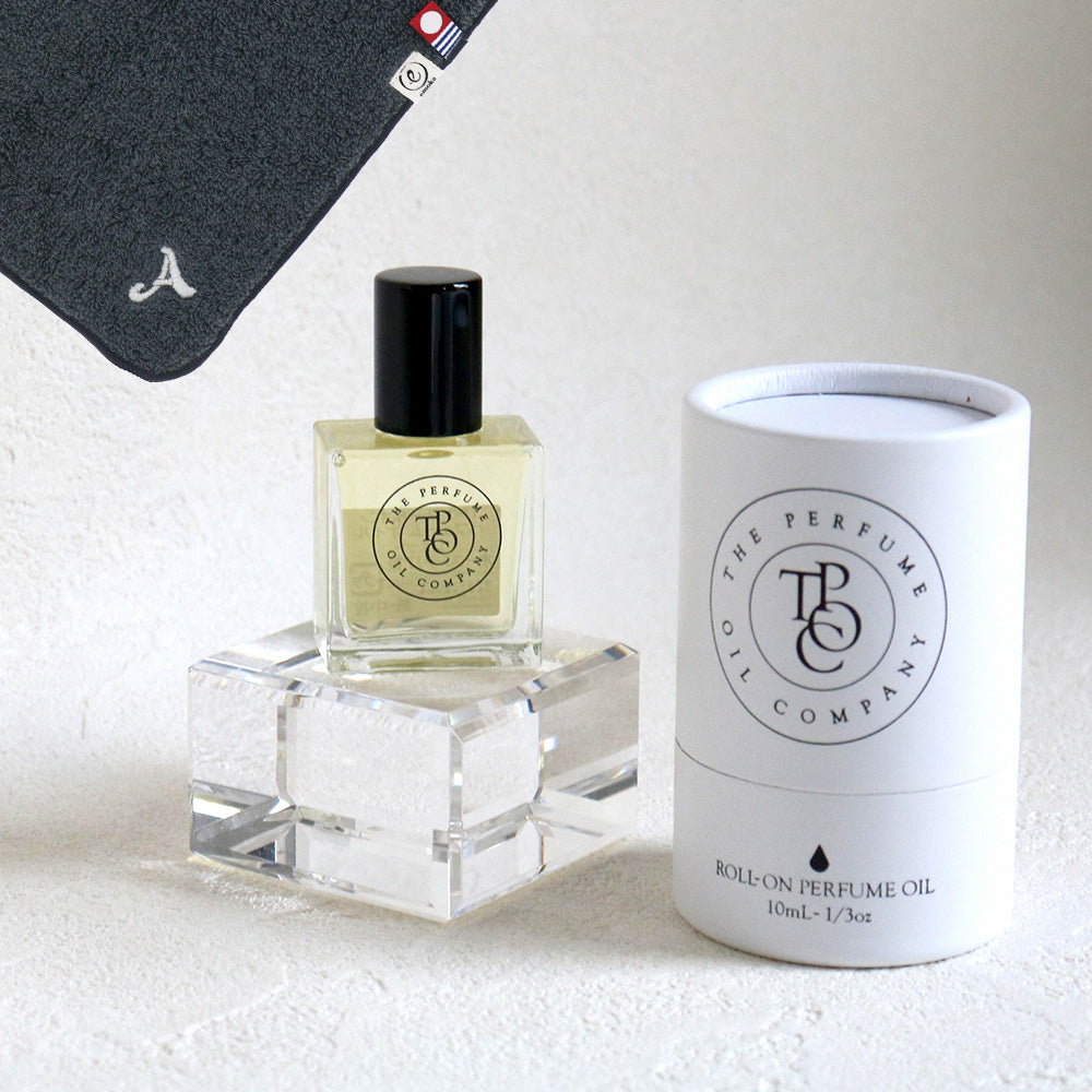 パフュームオイル 10ml + タオルハンカチ クラシックグレー / Premium Gift Set