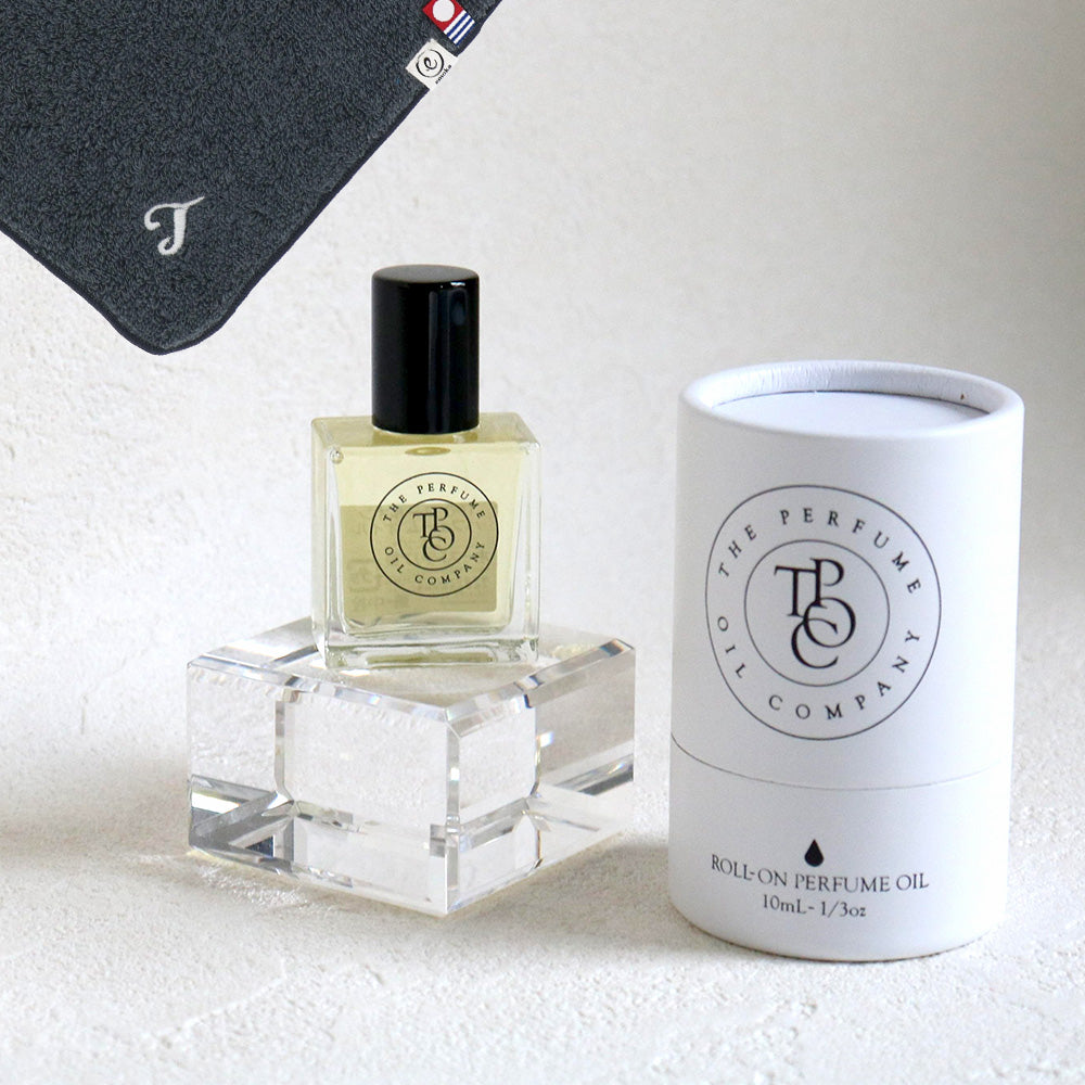 パフュームオイル 10ml + タオルハンカチ クラシックグレー / Premium Gift Set