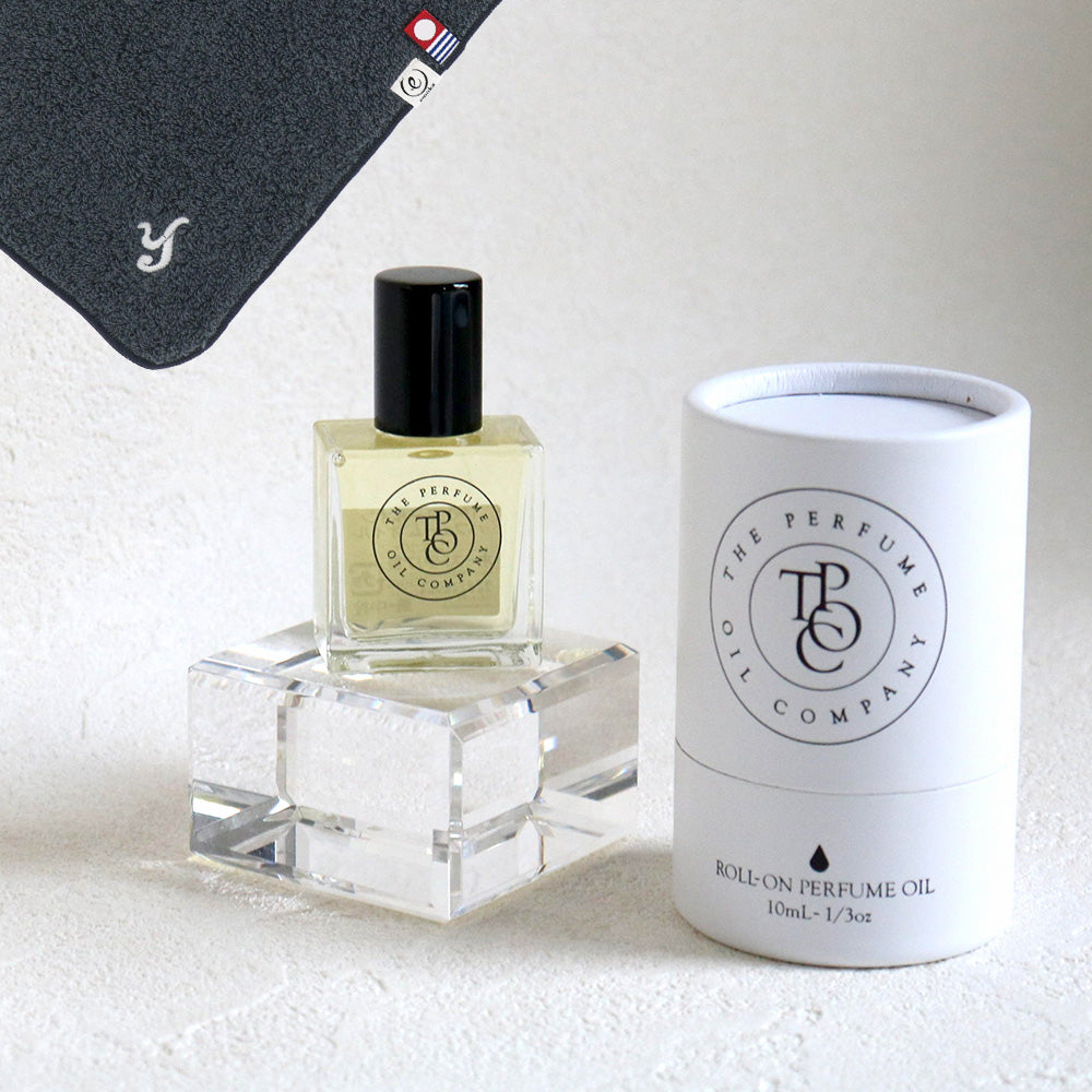 パフュームオイル 10ml + タオルハンカチ クラシックグレー / Premium Gift Set