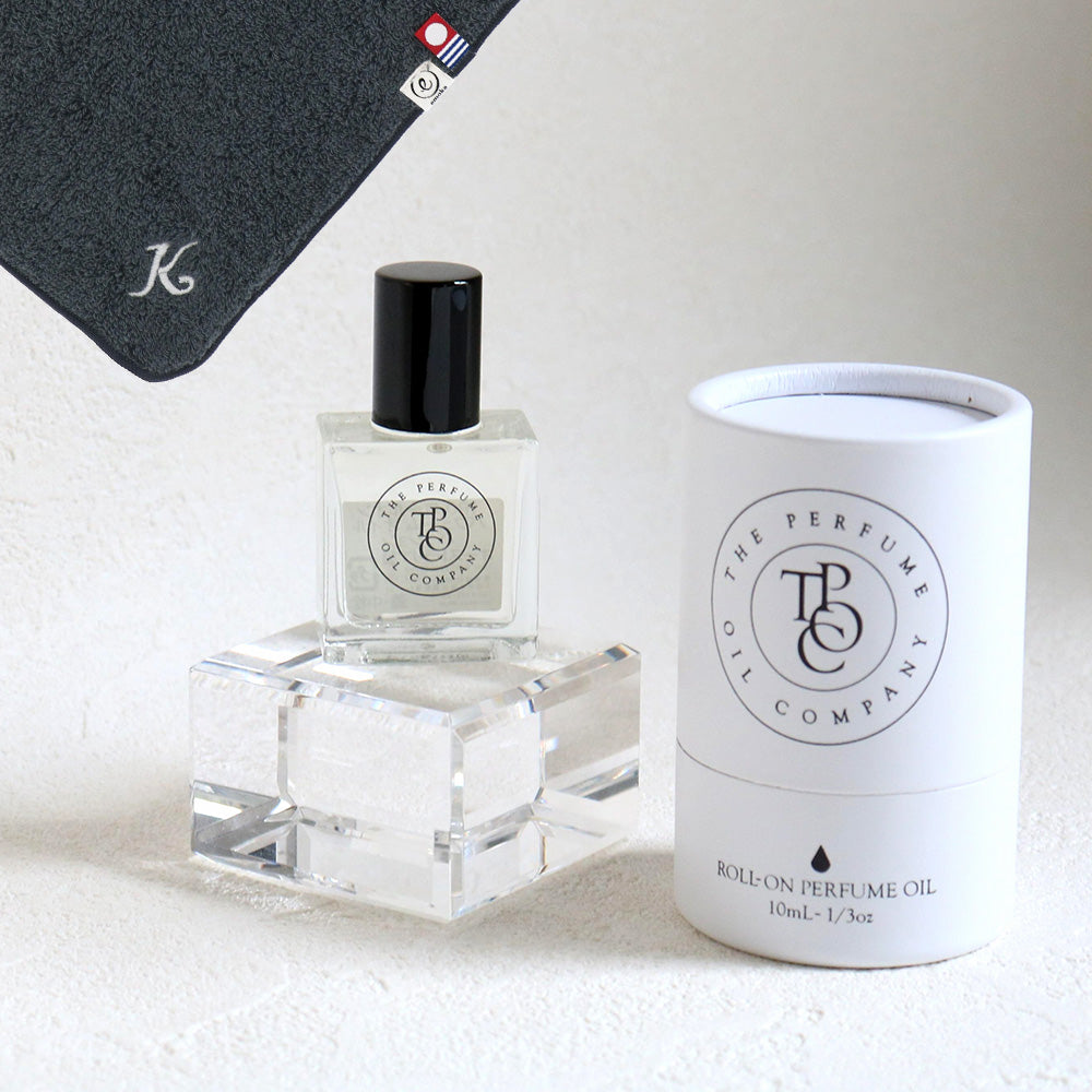 パフュームオイル 10ml + タオルハンカチ クラシックグレー / Premium Gift Set