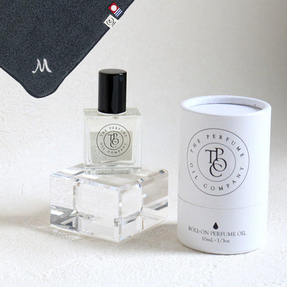 パフュームオイル 10ml + タオルハンカチ クラシックグレー / Premium Gift Set