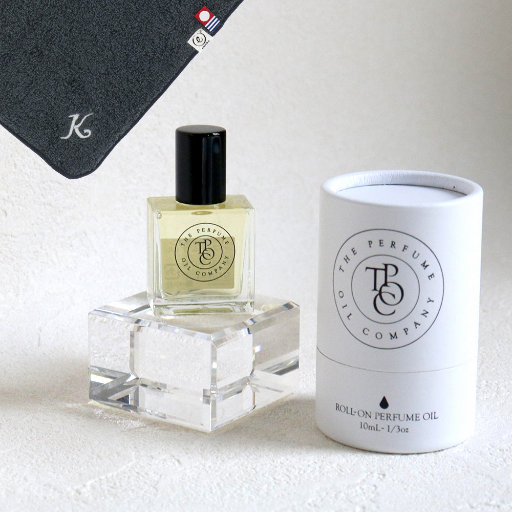 パフュームオイル 10ml + タオルハンカチ クラシックグレー / Premium Gift Set