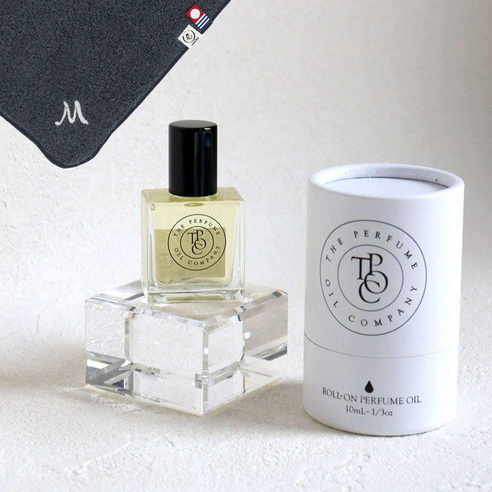 パフュームオイル 10ml + タオルハンカチ クラシックグレー / Premium Gift Set