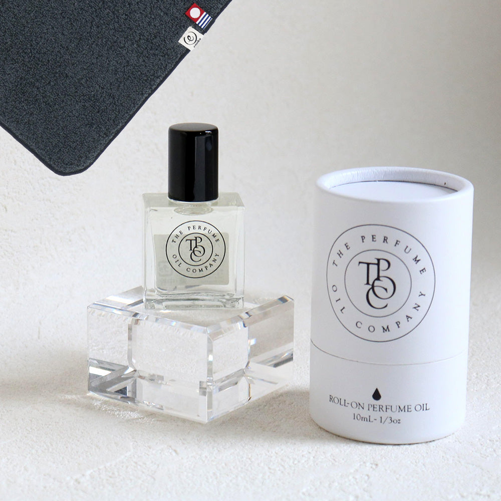 パフュームオイル 10ml + タオルハンカチ クラシックグレー / Premium Gift Set