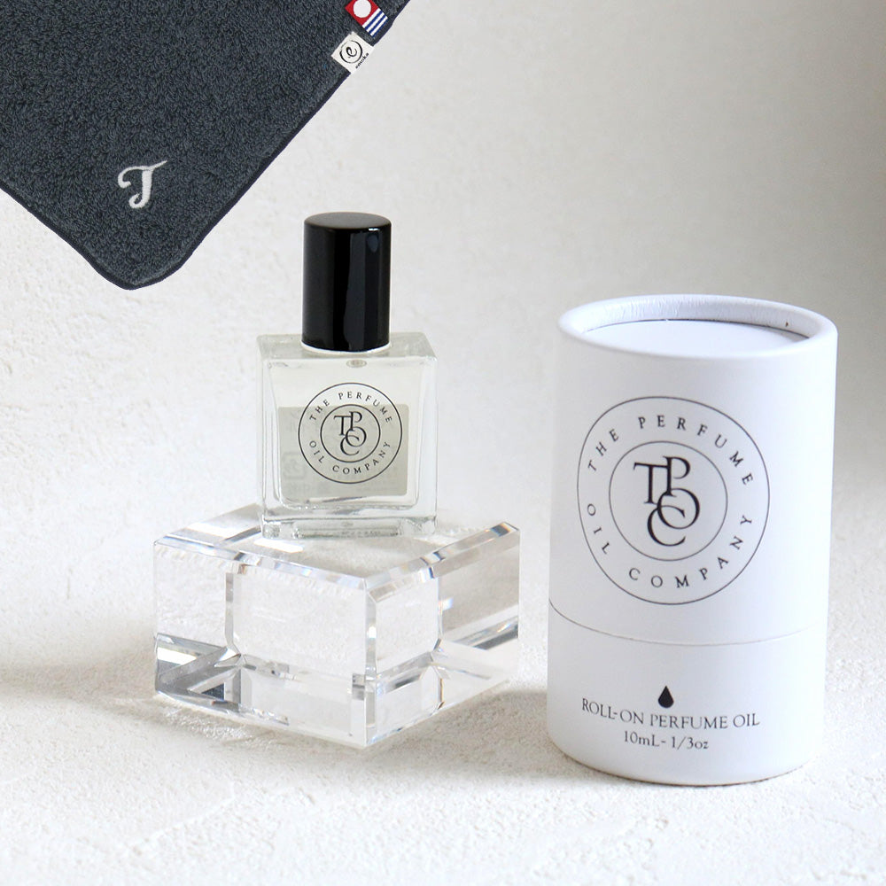 パフュームオイル 10ml + タオルハンカチ クラシックグレー / Premium Gift Set