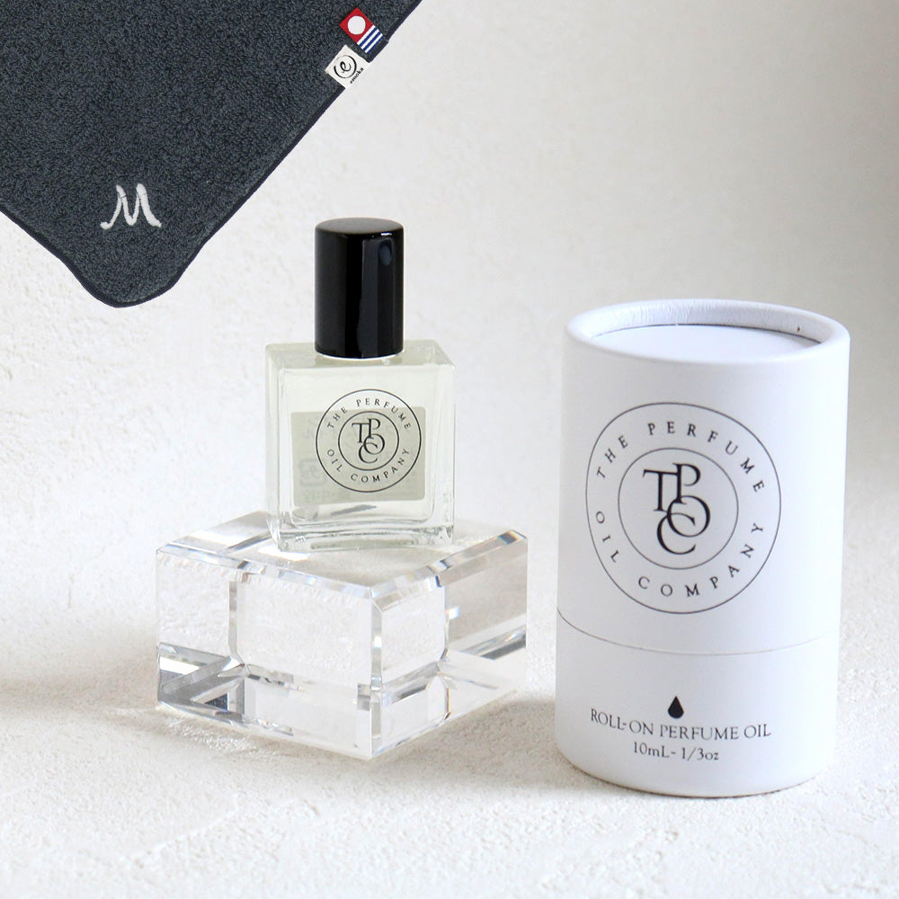 パフュームオイル 10ml + タオルハンカチ クラシックグレー / Premium Gift Set