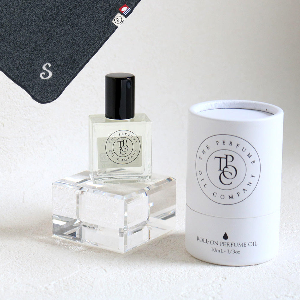 パフュームオイル 10ml + タオルハンカチ クラシックグレー / Premium Gift Set