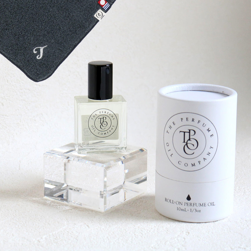 パフュームオイル 10ml + タオルハンカチ クラシックグレー / Premium Gift Set