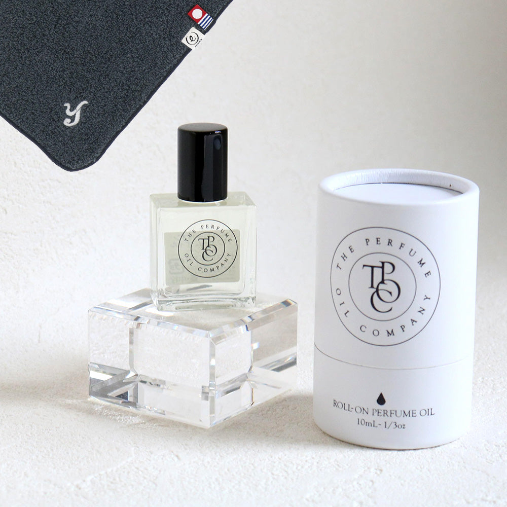 パフュームオイル 10ml + タオルハンカチ クラシックグレー / Premium Gift Set