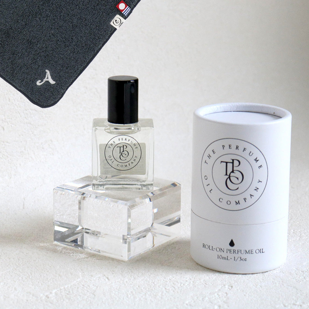 パフュームオイル 10ml + タオルハンカチ クラシックグレー / Premium Gift Set