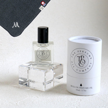 パフュームオイル 10ml + タオルハンカチ クラシックグレー / Premium Gift Set