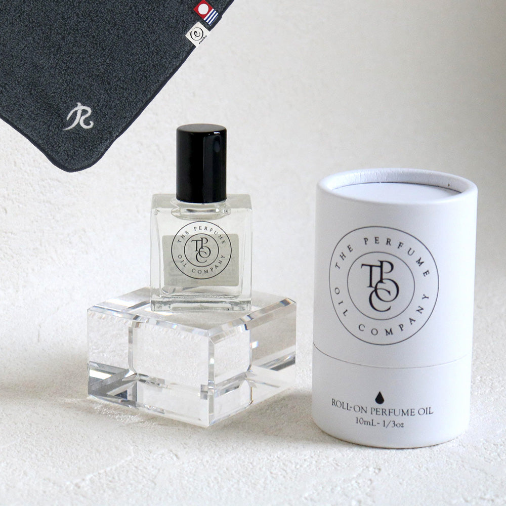パフュームオイル 10ml + タオルハンカチ クラシックグレー / Premium Gift Set
