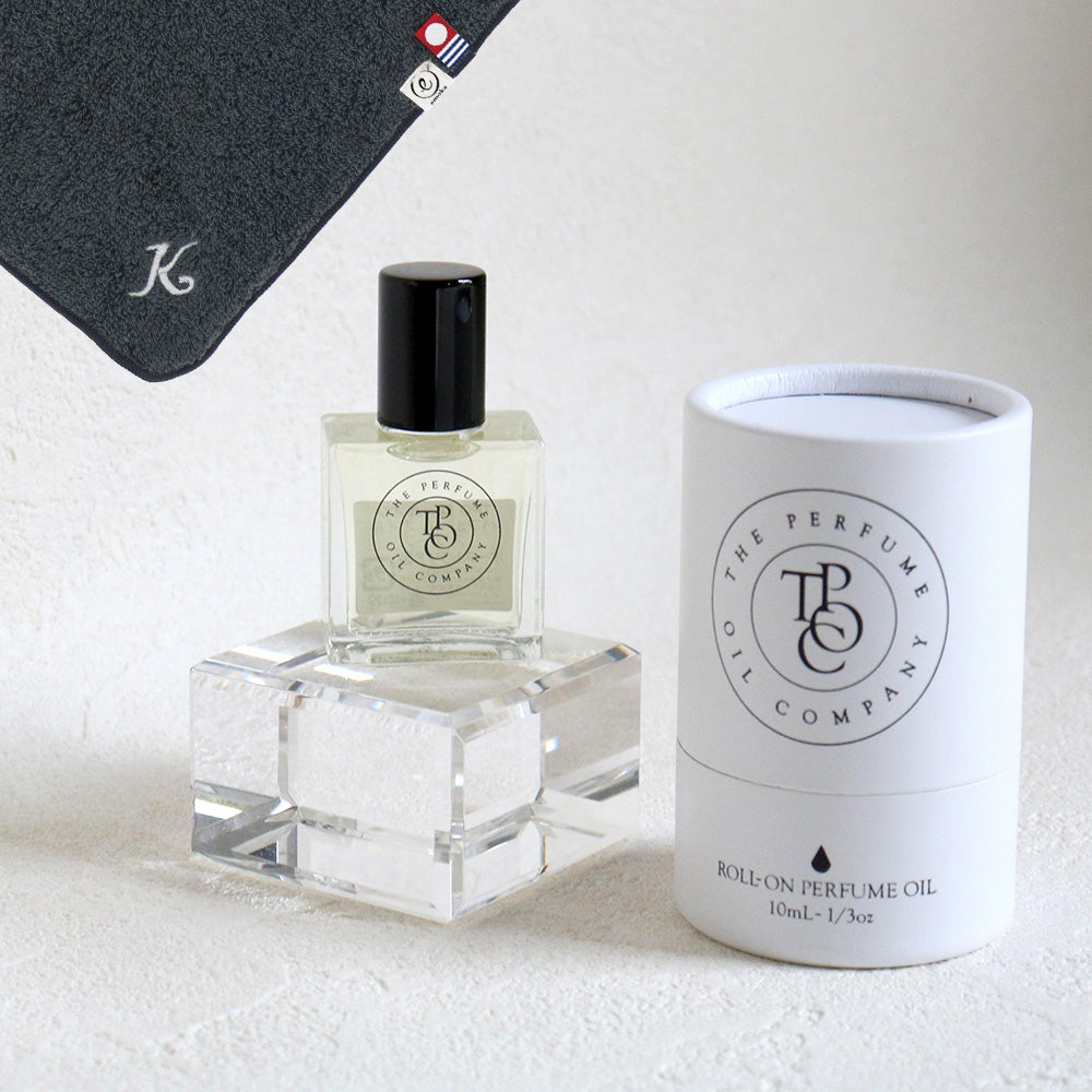 パフュームオイル 10ml + タオルハンカチ クラシックグレー / Premium Gift Set