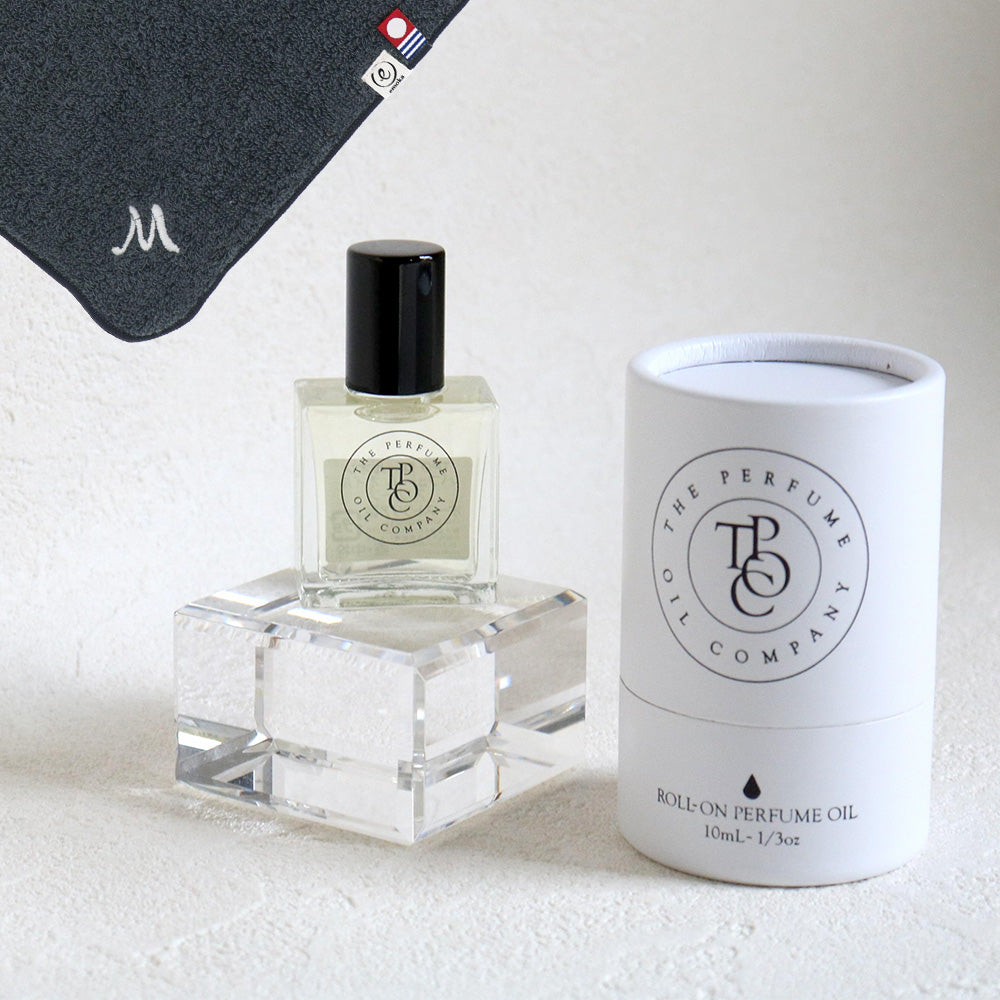 パフュームオイル 10ml + タオルハンカチ クラシックグレー / Premium Gift Set