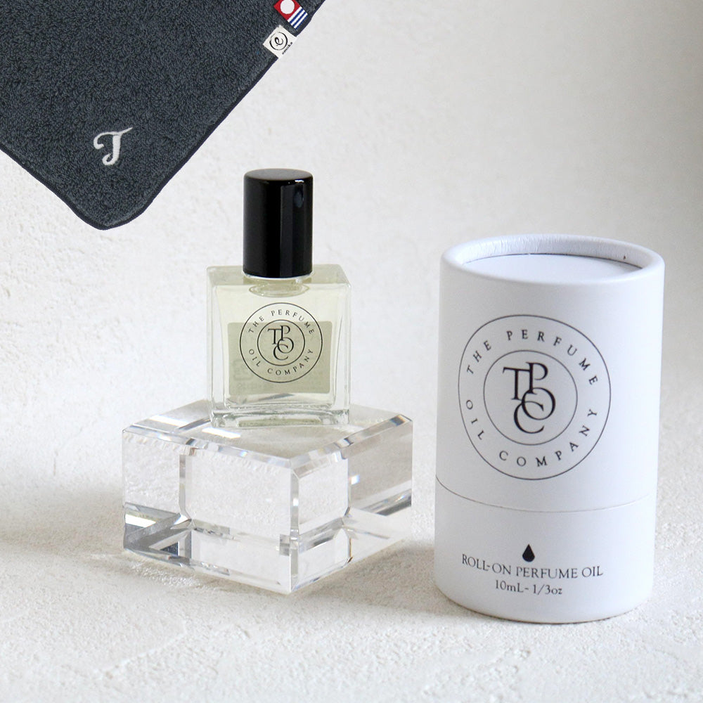 パフュームオイル 10ml + タオルハンカチ クラシックグレー / Premium Gift Set