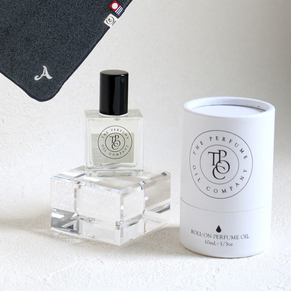 パフュームオイル 10ml + タオルハンカチ クラシックグレー / Premium Gift Set
