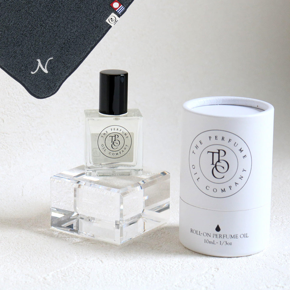 パフュームオイル 10ml + タオルハンカチ クラシックグレー / Premium Gift Set