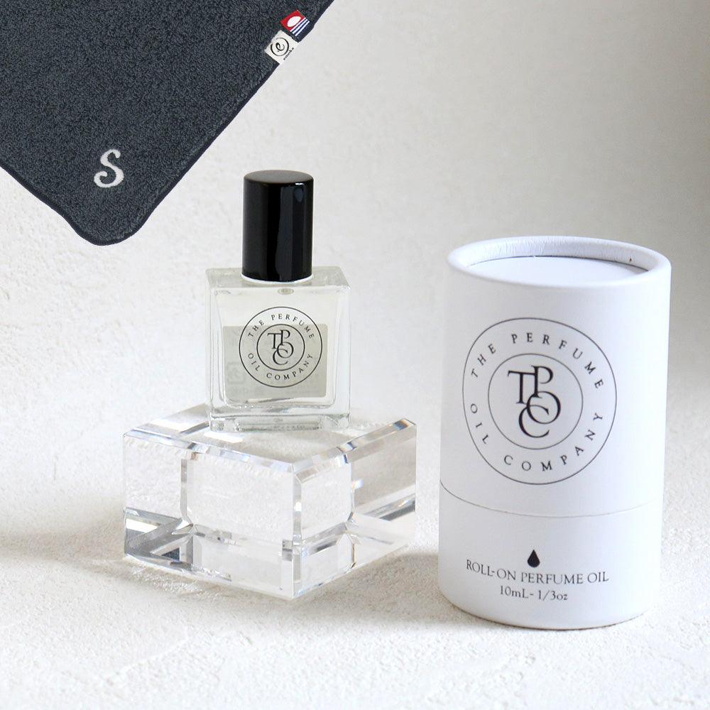 パフュームオイル 10ml + タオルハンカチ クラシックグレー / Premium Gift Set