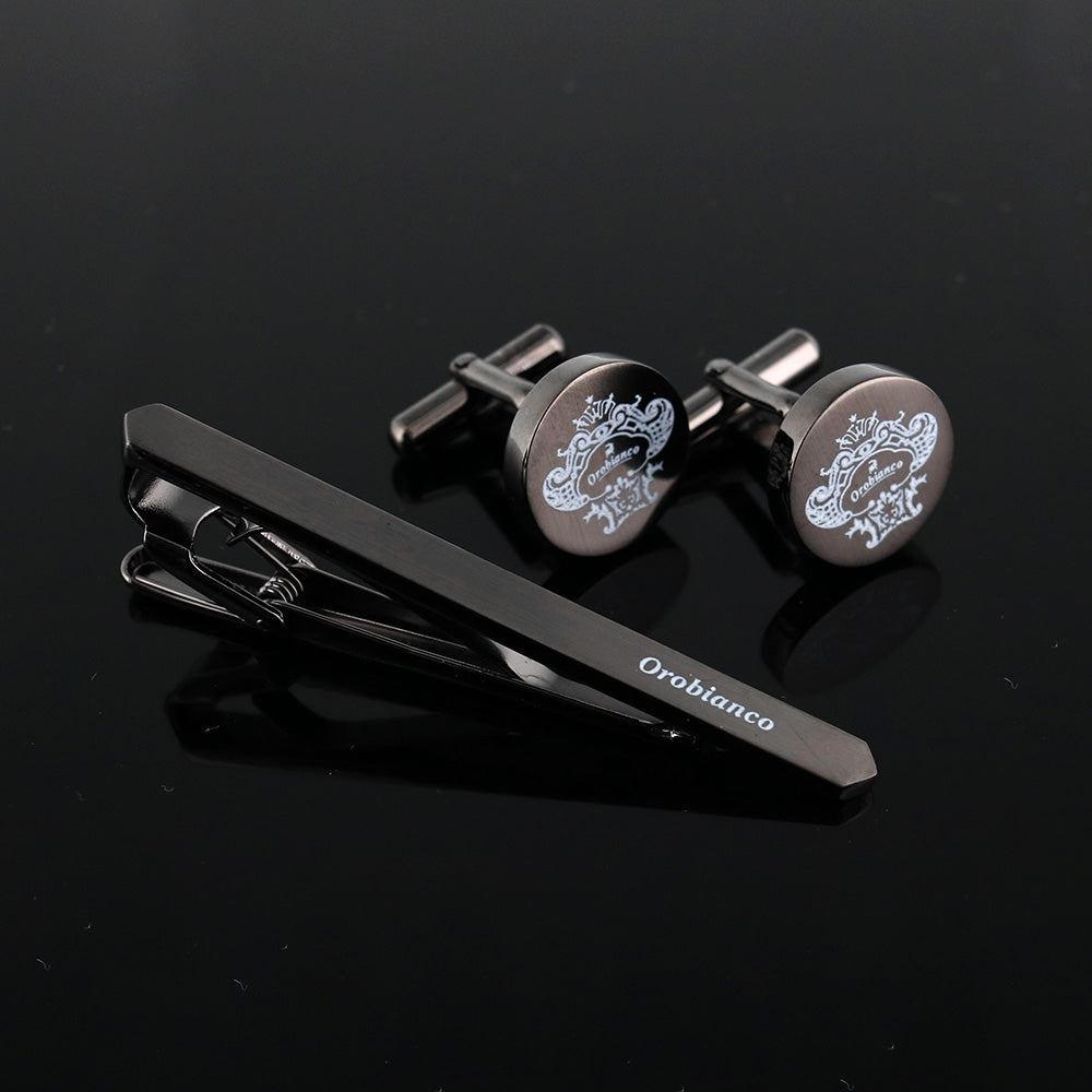 タイピン ORT251B + カフス ORC251B ブラック / セット