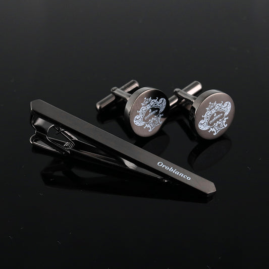 タイピン ORT251B + カフス ORC251B ブラック / セット