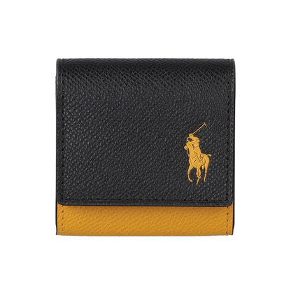 財布 ブラック イエロー フラップ型コインケース P-NCP264-05 / N Combe w Contrast Pony series ニューコントラストポニー