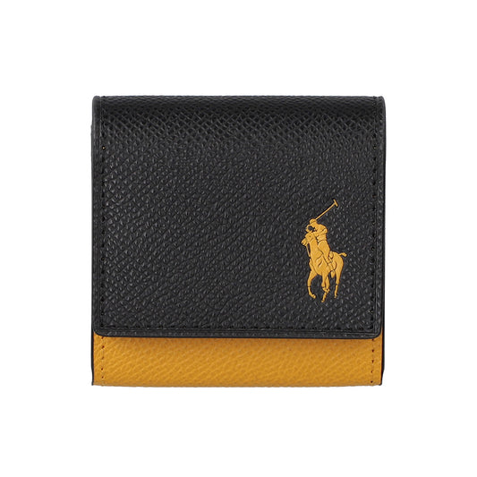 財布 ブラック イエロー フラップ型コインケース P-NCP264-05 / N Combe w Contrast Pony series ニューコントラストポニー