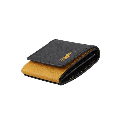 財布 ブラック イエロー フラップ型コインケース P-NCP264-05 / N Combe w Contrast Pony series ニューコントラストポニー