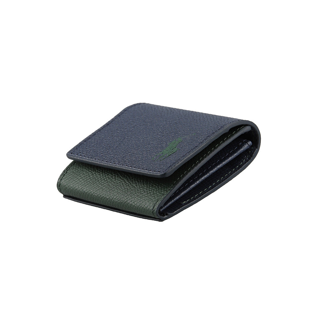 財布 ネイビー グリーン フラップ型コインケース P-NCP264-75 / N Combe w Contrast Pony series ニューコントラストポニー