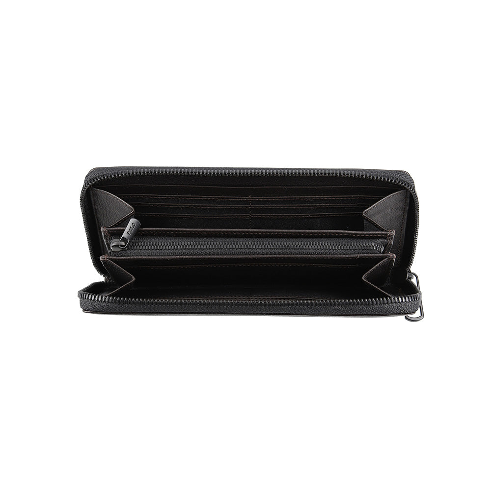 財布 ダークブラウン ラウンドファスナー長財布 P-NSH225-35 / N Soft Shrink series ソフトシュリンク
