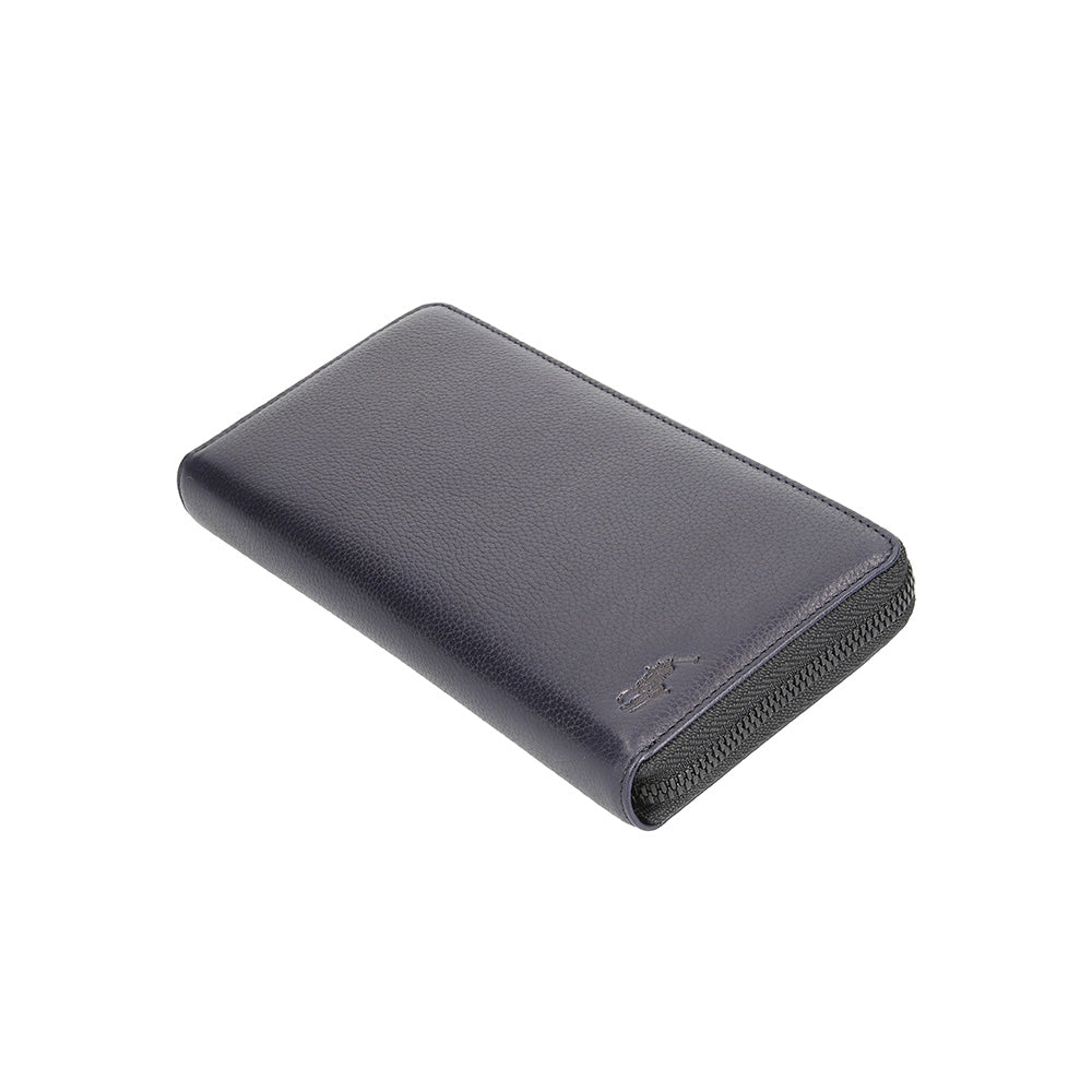 財布 ネイビー ラウンドファスナー長財布 P-NSH225-75 / N Soft Shrink series ソフトシュリンク