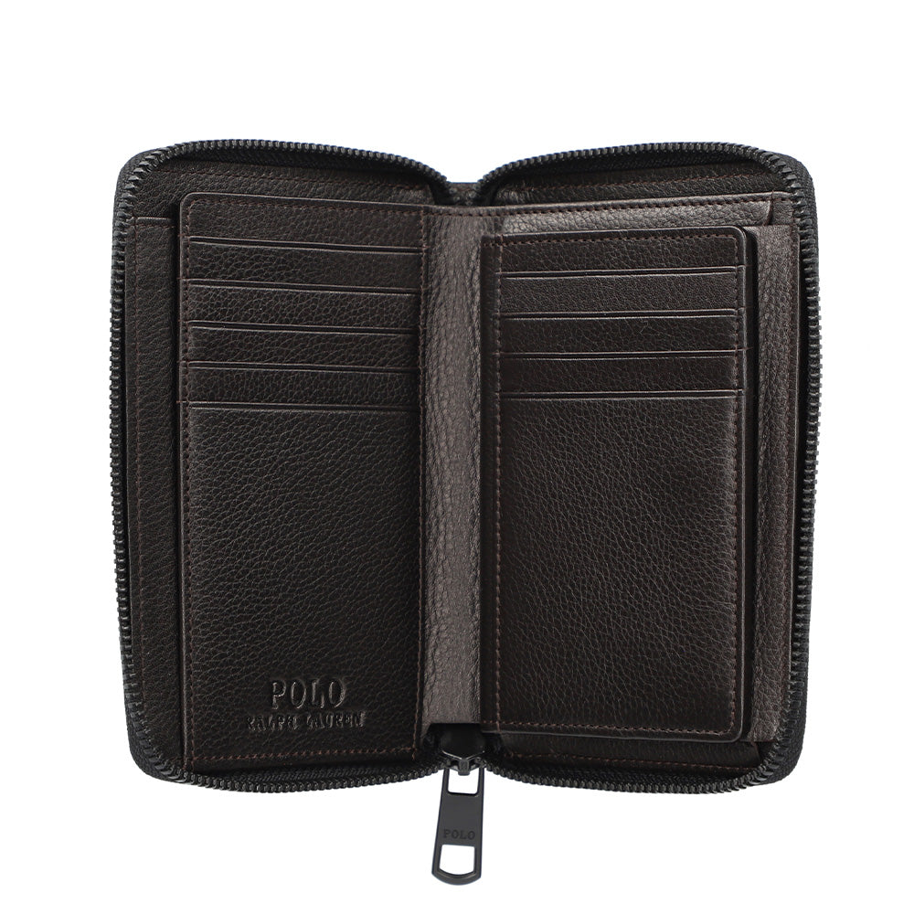 財布 ダークブラウン ラウンドファスナー長財布 P-NSH526-35 / N Soft Shrink series ソフトシュリンク