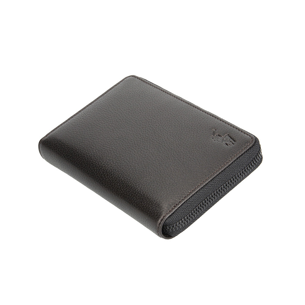 財布 ダークブラウン ラウンドファスナー長財布 P-NSH526-35 / N Soft Shrink series ソフトシュリンク