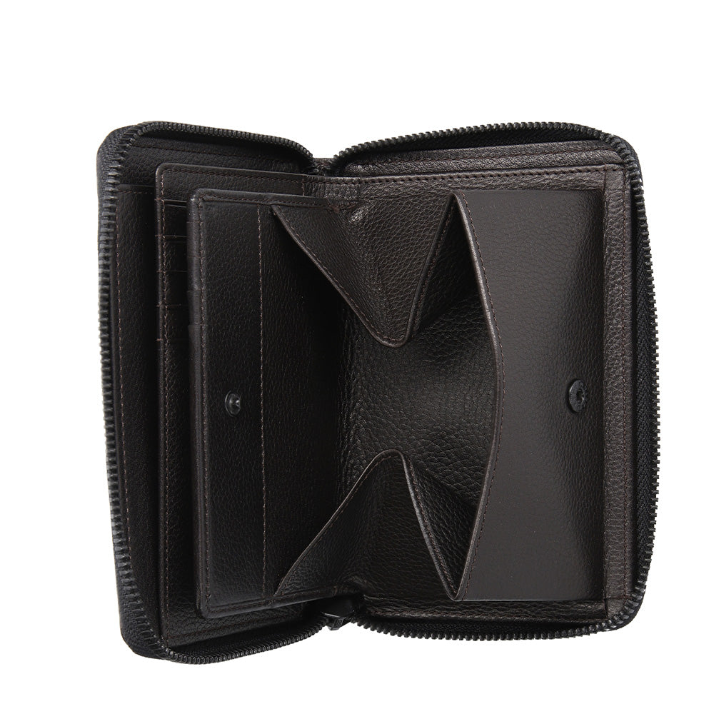 財布 ダークブラウン ラウンドファスナー長財布 P-NSH526-35 / N Soft Shrink series ソフトシュリンク