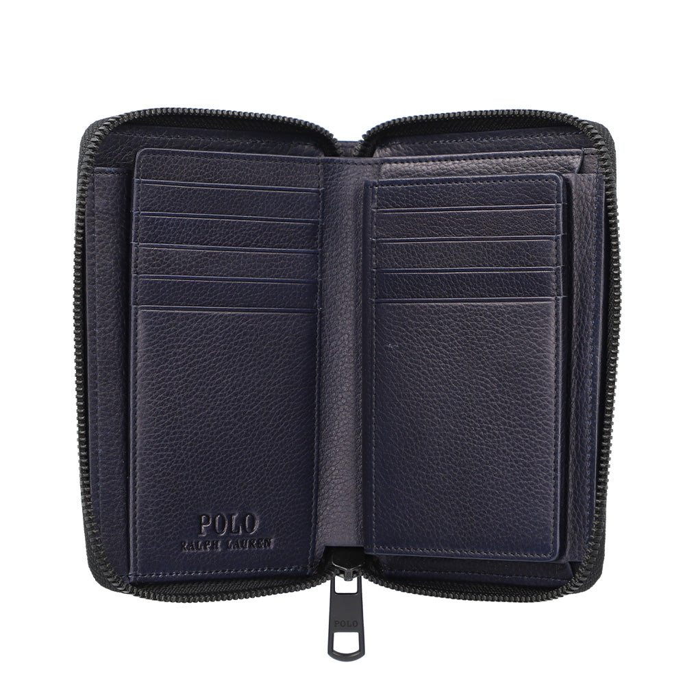 財布 ネイビー ラウンドファスナー長財布 P-NSH526-75 / N Soft Shrink series ソフトシュリンク