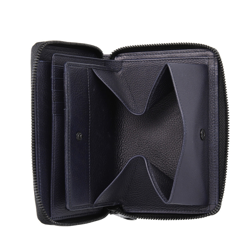 財布 ネイビー ラウンドファスナー長財布 P-NSH526-75 / N Soft Shrink series ソフトシュリンク