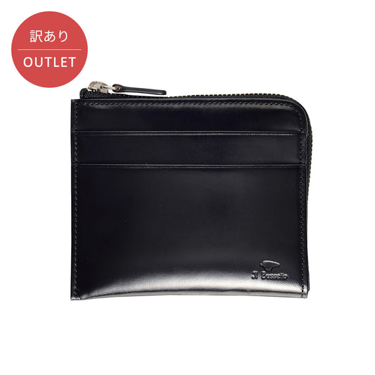 【訳あり】 OUTLET 財布 ブラック / L字型ジップ財布