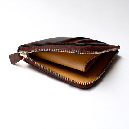 財布 ダークブラウン / L字型ジップ財布