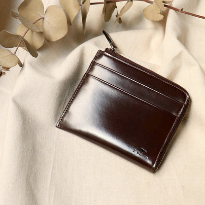 財布 ダークブラウン / L字型ジップ財布