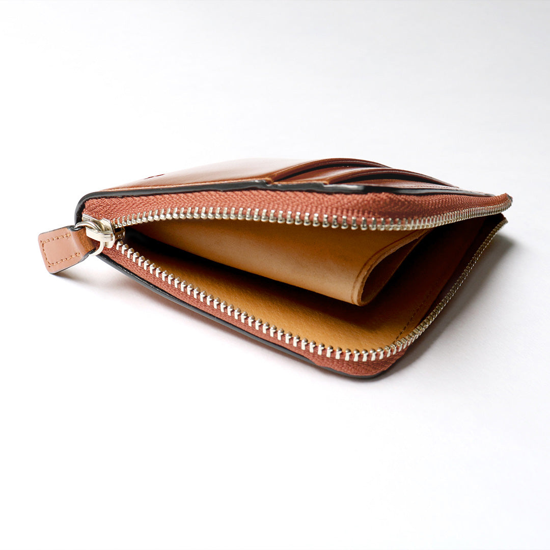 財布 ブラウン / L字型ジップ財布