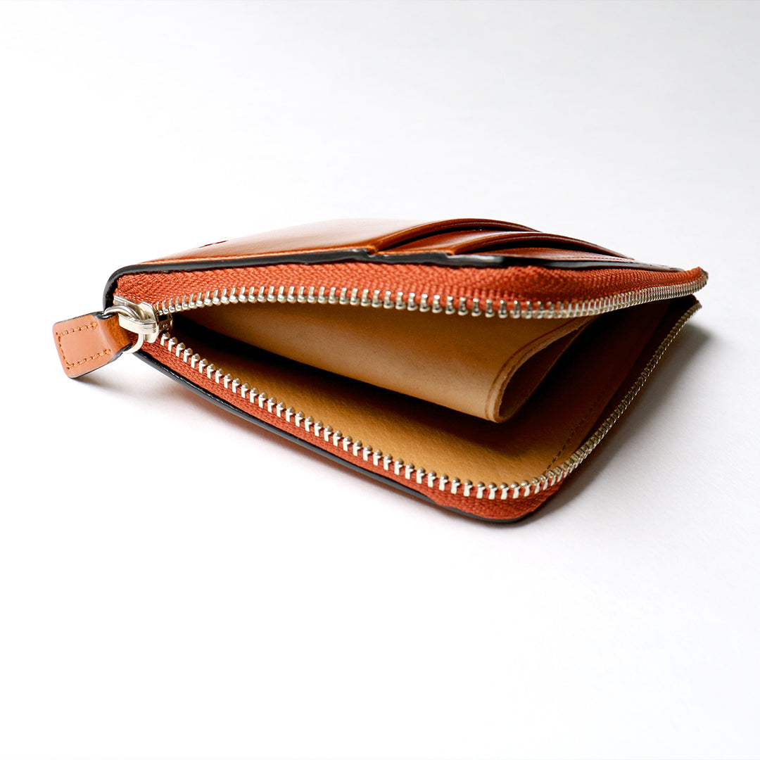 財布 オレンジ / L字型ジップ財布