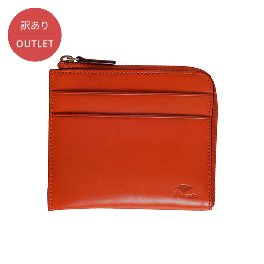 【訳あり】 OUTLET 財布 オレンジ / L字型ジップ財布